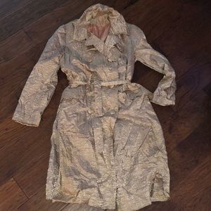 Vintage rose gold shiny trench coat jacket